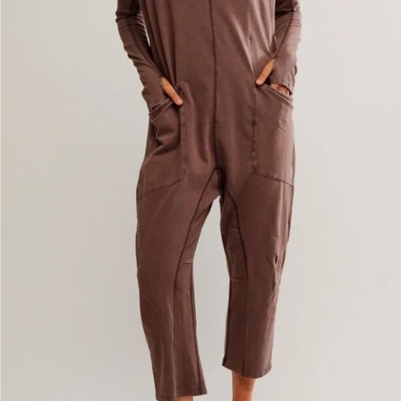 NWT Free People Size L- Brown hot shot onesie - Picture 7 of 10